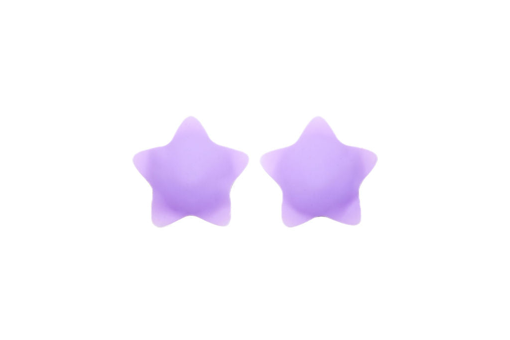Purple star-shaped reusable silicone nipple cover for discreet, stylish, and comfortable coverage