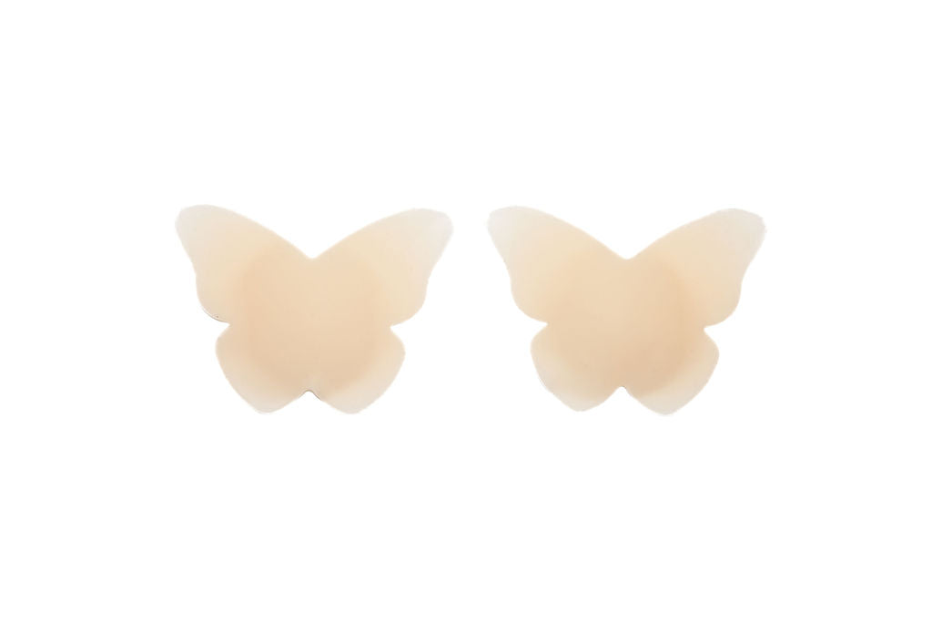 Nude butterfly-shaped reusable silicone nipple cover for discreet, stylish, and comfortable coverage